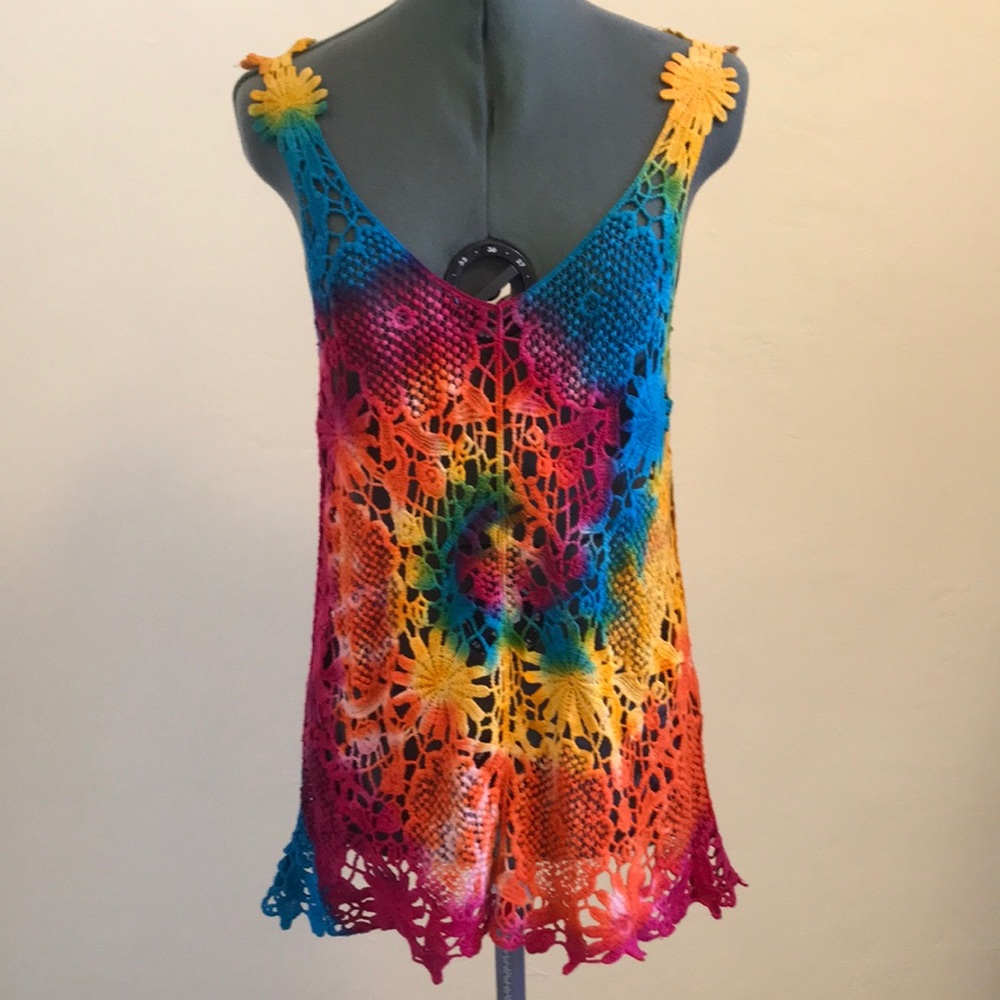 Tie Dye Crochet Tank Top